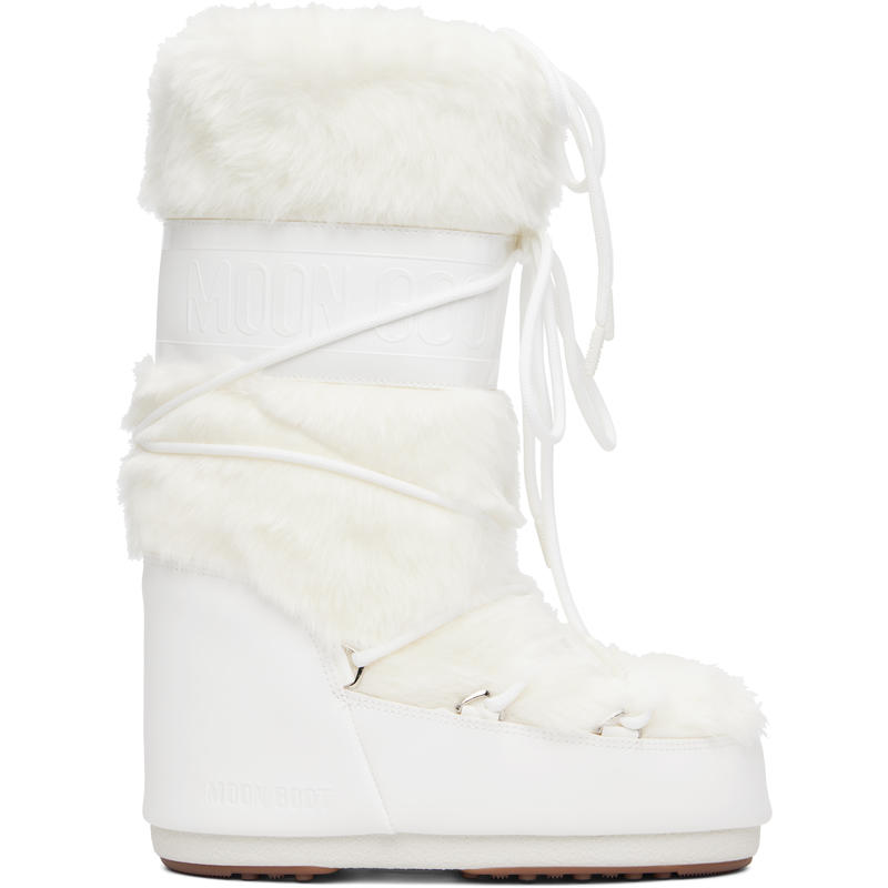 Moon Boot 女士 长靴 白色 Icon Faux-Fur 中筒靴