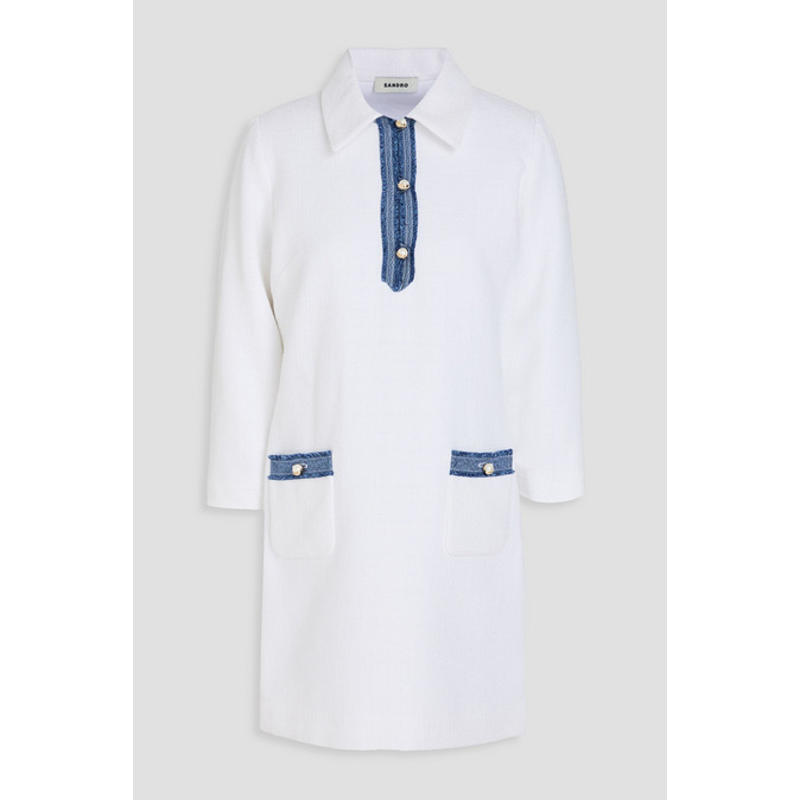 Sandro 女士 短款连衣裙 牛仔布修饰花呢迷你衬衫式连衣裙