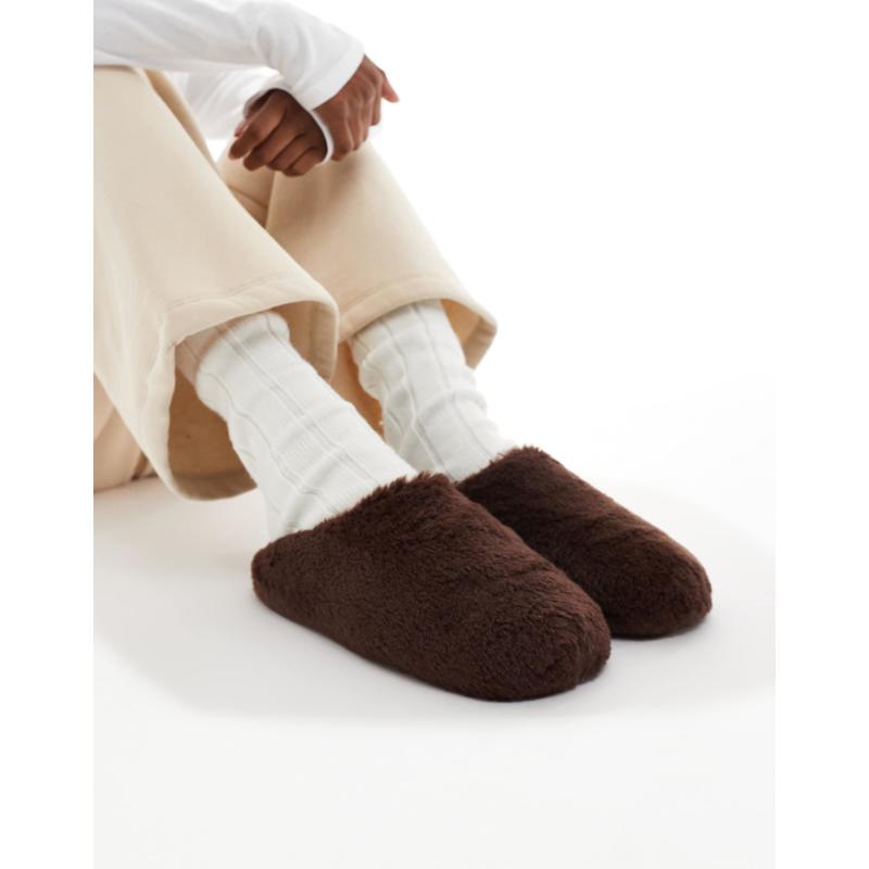 SEQWL 女士 凉拖 fluffy 栗色凉拖