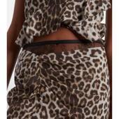 Jacques 豹纹真丝蕾丝中长半身裙 中长裙 Wei 女士