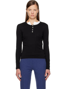 FLORE FLORE 女士 T恤 黑色 Jess 亨利衫