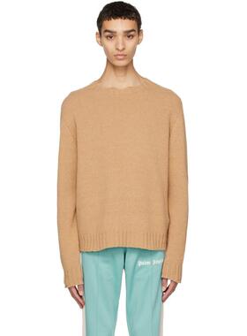 Palm Angels 棕榈天使 男士 SS25 毛衣 驼色 Curved