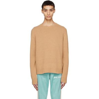 Palm Angels 棕榈天使 男士 SS25 毛衣 驼色 Curved