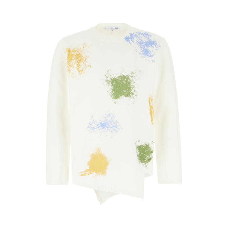 Comme des Garçons 男士 SS24 毛衣 白色聚酯毛衣