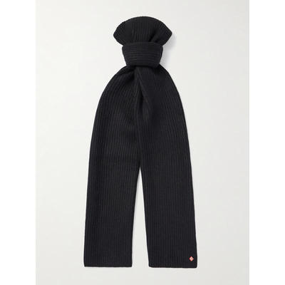 Casablanca 男士 SS26 围巾 Logo-Appliquéd 罗纹羊毛