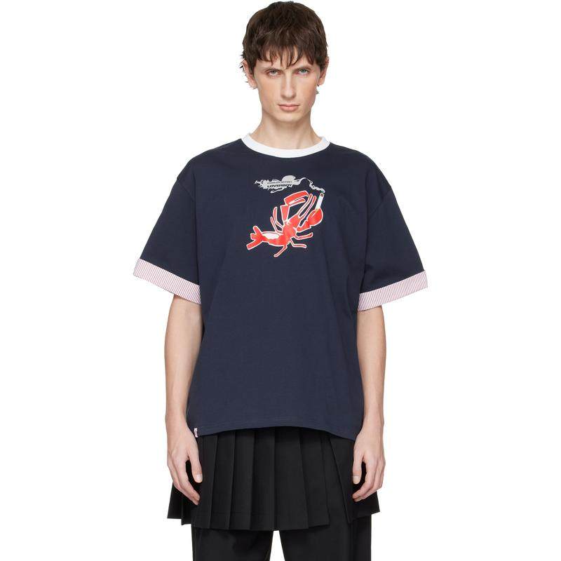 Charles Jeffrey Loverboy 男士 T恤 海军蓝 Turn Up T 恤