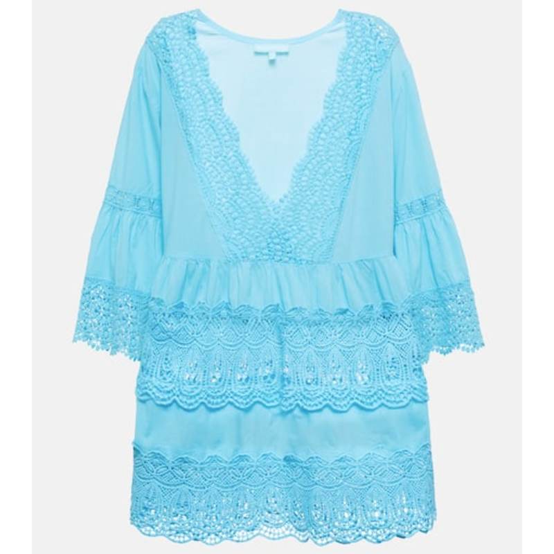 Melissa Odabash 女士 短款连衣裙 Vanessa 刺绣棉质土耳其式长衫