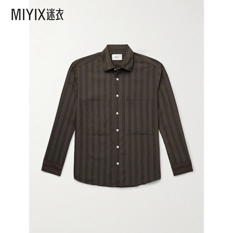 Nn07 男款Freddy 50010 TENCEL™ 条纹莫代尔混纺斜纹布衬衫 迷衣