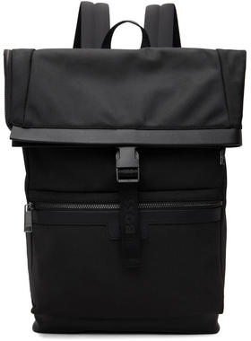 Boss 博斯 男士 SS26 双肩包 黑色 Canvas Flap