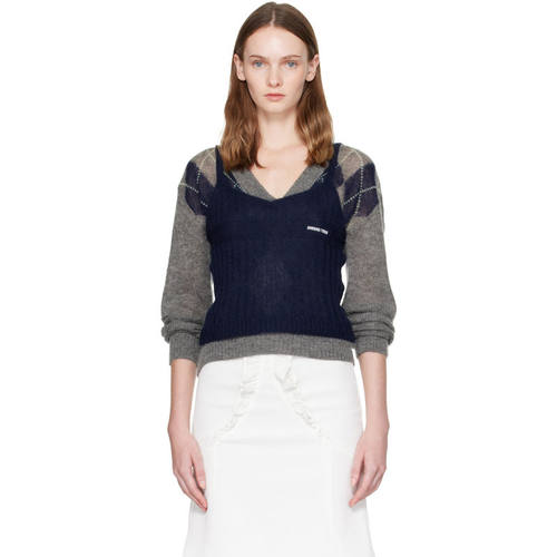Shushu/Tong 女士 FW26 背心 海军蓝吊带