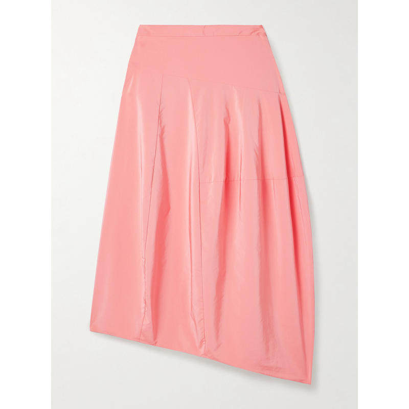 Tibi 女士秋冬新品 中长裙 不对称塔夫绸中长半身裙