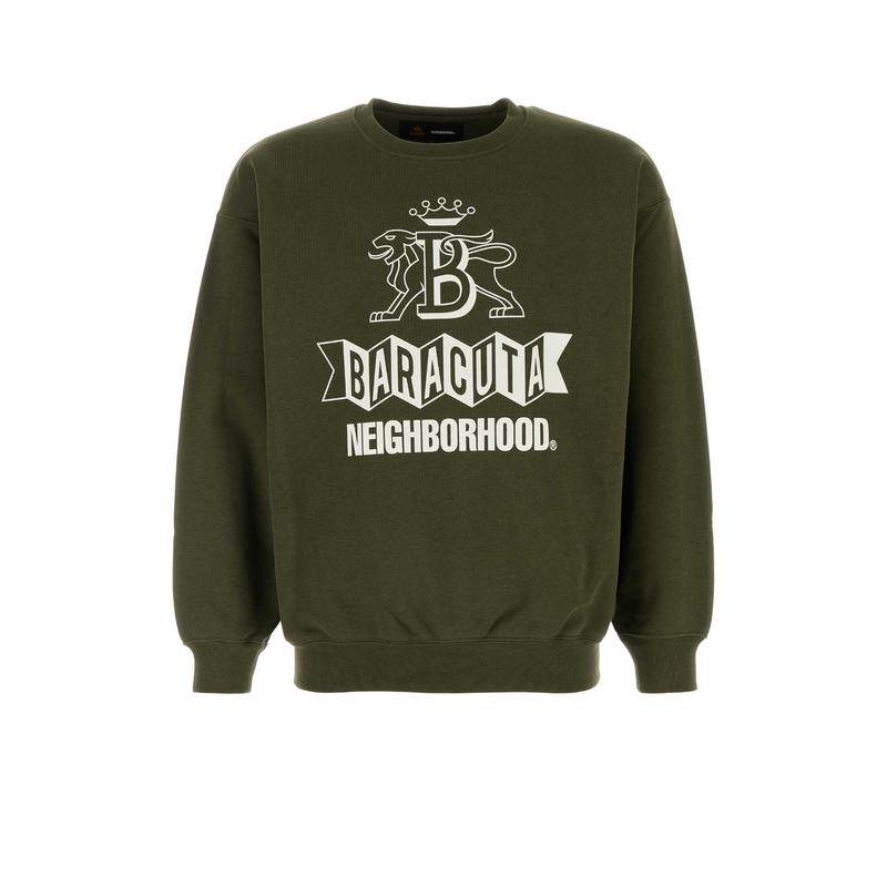 Baracuta 男士 FW24 卫衣 深色绿色棉混纺宽松款卫衣