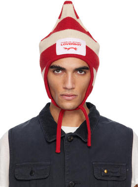 Charles Jeffrey Loverboy 男士 毛线帽 红色  灰白色 Spike 兜帽