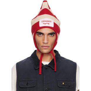 Charles Jeffrey Loverboy 男士 毛线帽 红色 灰白色 Spike 兜帽