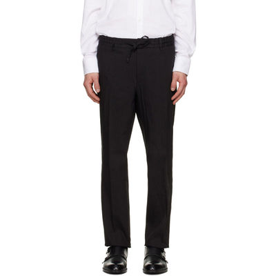 Boss 博斯 男士 长裤 黑色 Linen-Blend Tapered-Fit