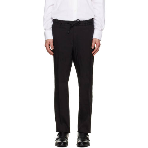 Boss 博斯 男士 长裤 黑色 Linen-Blend Tapered-Fit