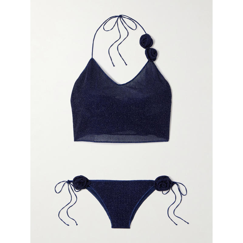 Oséree Swimwear 女士 比基尼 Lumière 玫瑰嵌花金属感比基尼