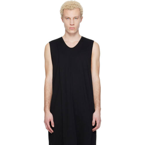 julius 男士 T恤 黑色 Tuck Flare Vest