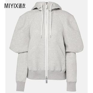 Sacai 女款 棉混纺针织拉链连帽衫 迷衣时尚