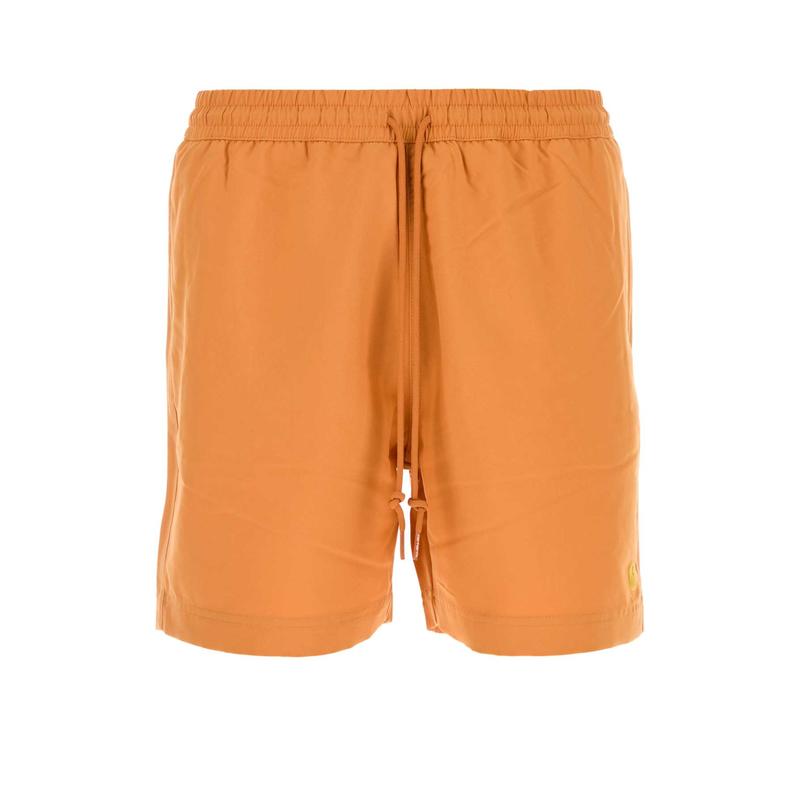 Carhartt WIP 男士 FW25 泳装 Chase 橙色聚酯泳裤