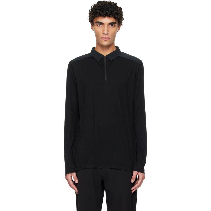 VEILANCE 男士 POLO衫 黑色 Frame 长袖 Polo 衫