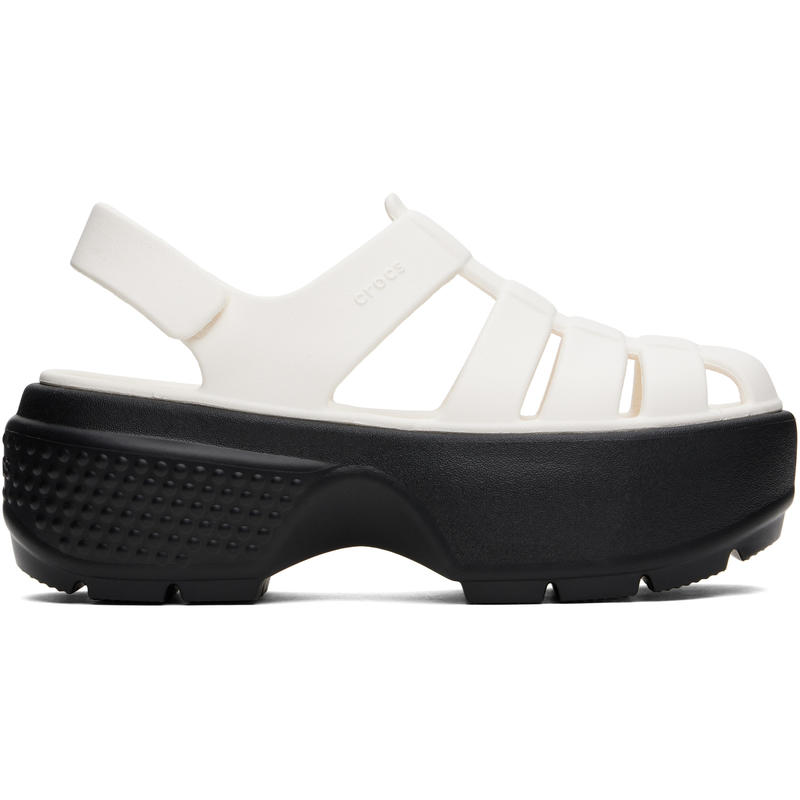 Crocs 女士 凉鞋 灰白色 Stomp Fisherman 凉鞋