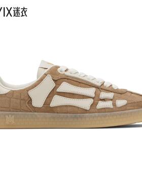 Amiri 男款棕色 Croc Debossed Pacific Bones 运动鞋 迷衣时尚