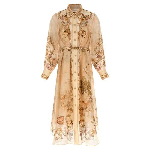 Zimmermann 女士 FW25 连衣裙 Memento 羈絆中長洋裝