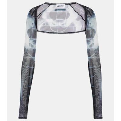 Jean Paul Gaultier 女士 上衣 Squeletor 黑色半透视网纱短外套