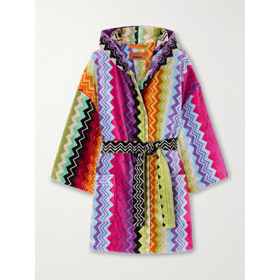 Missoni 女士 CO 睡袍 Giacomo 连帽束带条纹棉质厚绒布睡袍