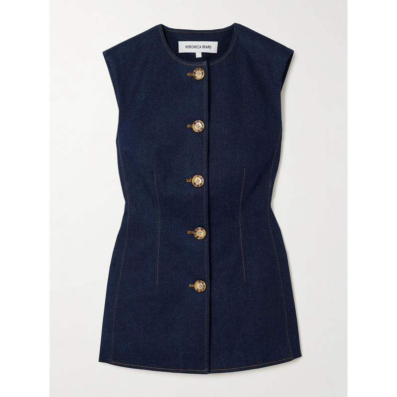 Veronica Beard 女士 SS25 马甲 Jessup topstitched 牛仔背心