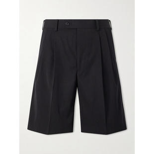 AURALEE 男士 SS26 短裤 阔腿褶裥羊毛斜纹布