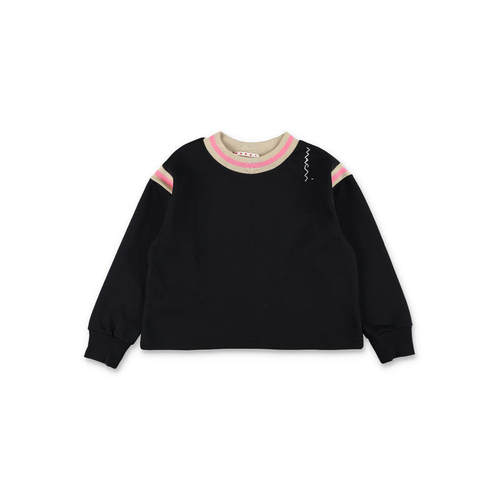 Marni 玛尼 女童 FW25 卫衣 details Marni Kids 黑色条纹童装