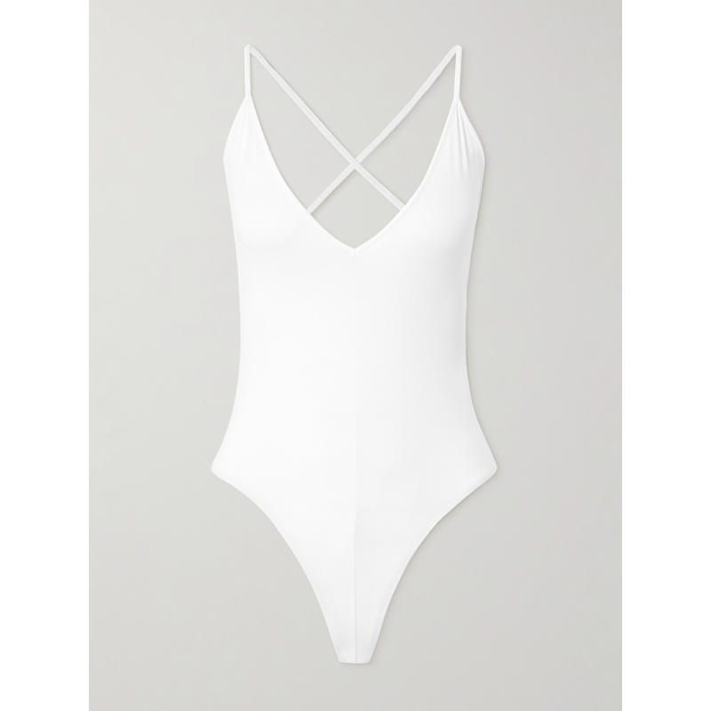 Wardrobe.nyc 女士 连体衣 thong 弹性针织连体衣