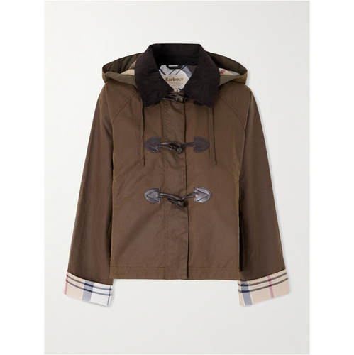 Barbour 巴伯尔 女士 SS26 夹克 Myra 皮革边棉质连帽