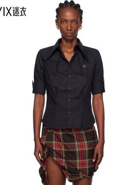 Vivienne Westwood西太后 女款蓝色 Short Sleeve Violin 衬衫 迷