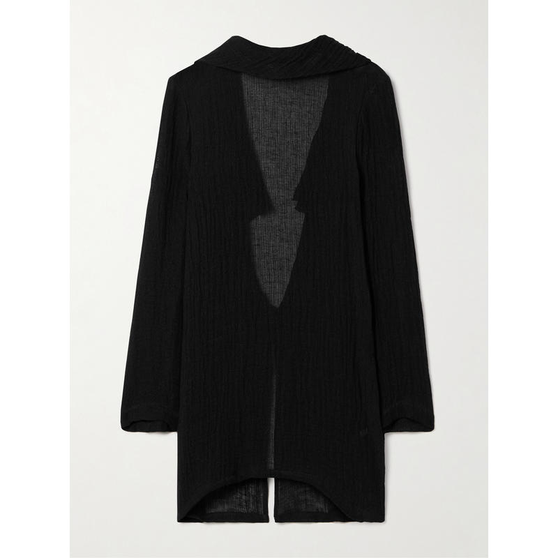 Lisa Marie Fernandez 女士 罩衫 露背荷叶边亚麻混纺薄纱长衫