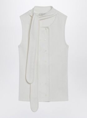 Lemaire 勒梅尔 女士 SS26 背心 MILKCOLORED 不对称围巾领上衣