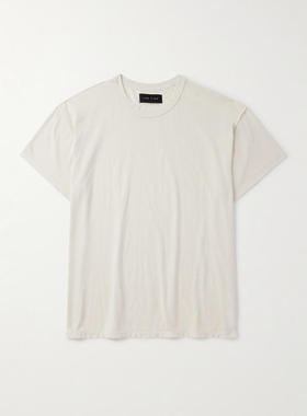 Les Tien 男士 衬衫 Combed 反转件染棉针织T恤