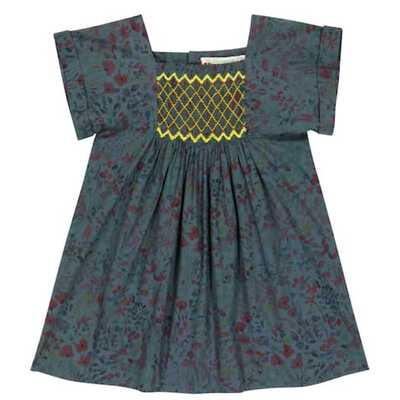 Bonpoint 婴儿 连衣裙 Pais 花朵罩衫式棉质童装