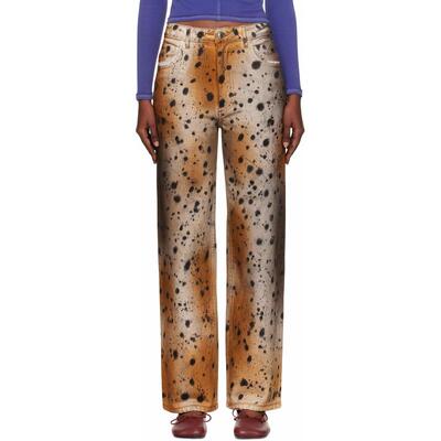 Eckhaus Latta 女士 牛仔长裤 黄褐色  米色 Wide Leg 牛仔裤