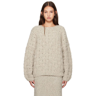 Lauren Manoogian 女士 毛衣 灰色 Handknit Interlace