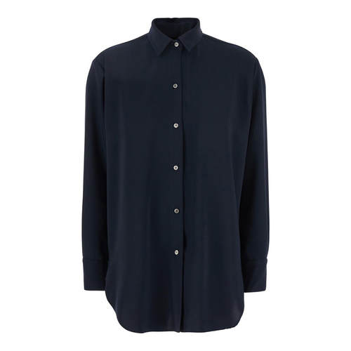 Plain. 女士 SS25 衬衫 蓝色经典款衣领高科技布织女士衬衫