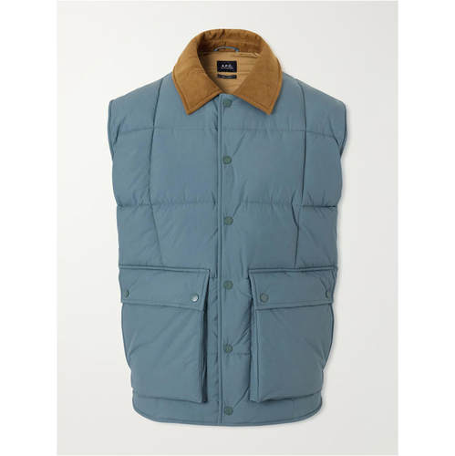 A.P.C. 男士 FW26 马甲 Jimmy Shell 灯芯绒饰边绗缝背心