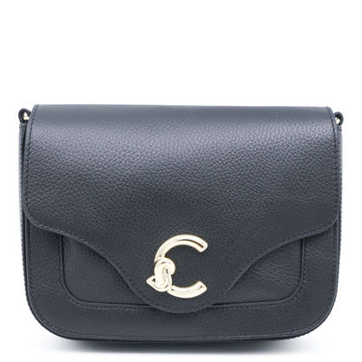 Coccinelle 女士 FW26 单肩包 C-ME 黑色皮革斜挎包