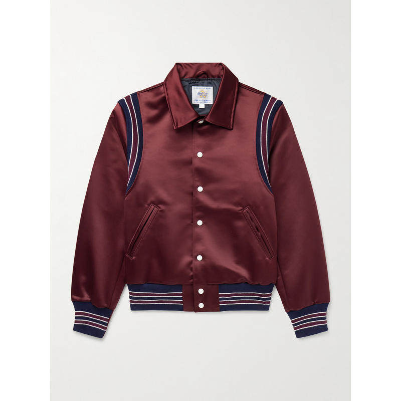 GOLDEN BEAR 男士 FW25 夹克 条纹棉混纺修饰缎面运动夹克,男装,牛仔外套,淘宝优惠券,粉丝福利购,淘宝优惠卷