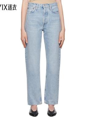 Agolde 女 蓝色 90's Pinch Waist High Rise Straight 牛仔裤 迷