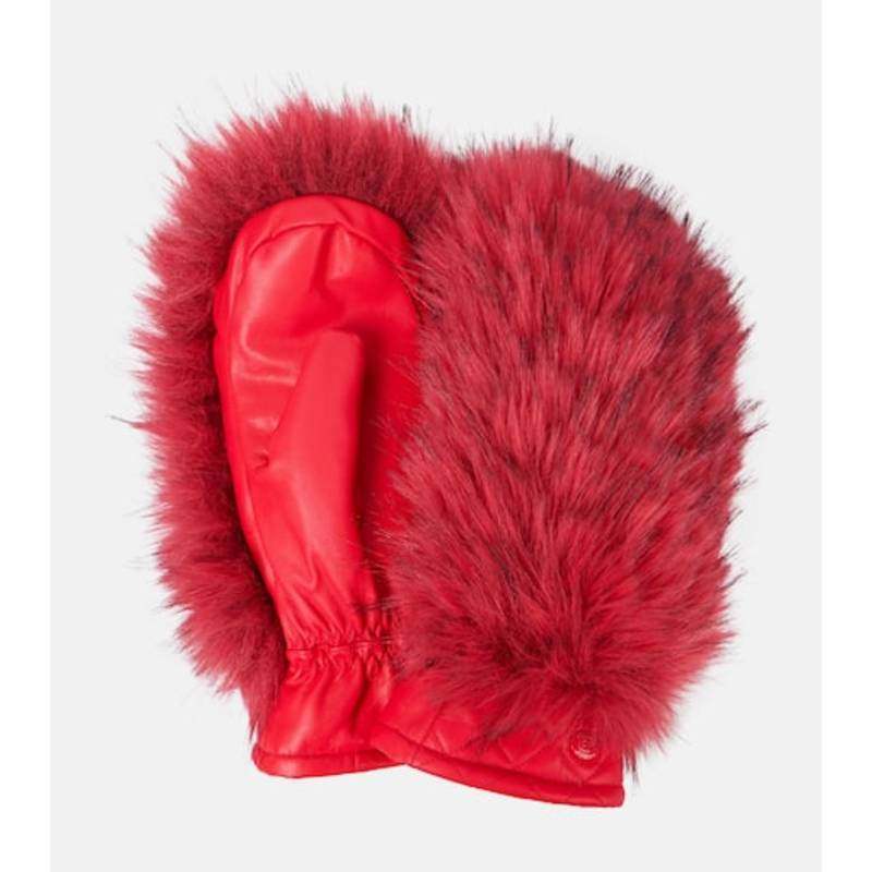 Goldbergh 女士 手套 Hill ski 人造皮草边皮革连指手套