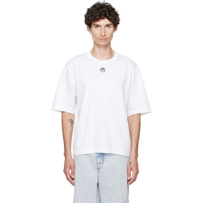 Marine Serre 男士 SS26 T恤 白色 Moon Logo Jersey Loose Fit