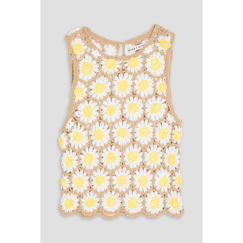 Alice + Olivia 女士 背心 Reva 钩花棉混纺上衣